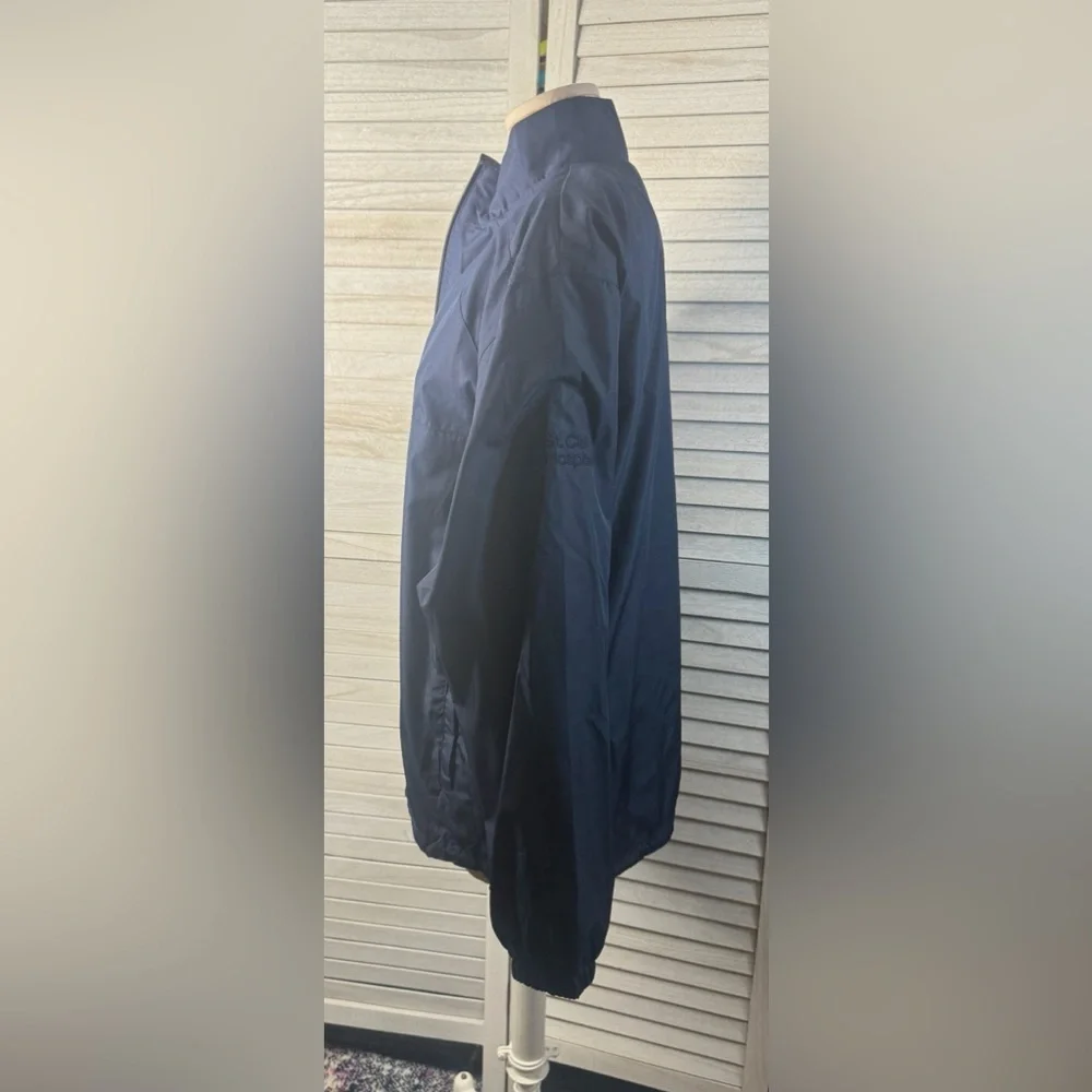 Ultra Club Navy Quarter Zip Windbreaker Pullover Jacket Athleisure Coastal